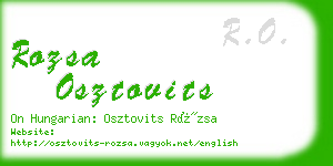 rozsa osztovits business card